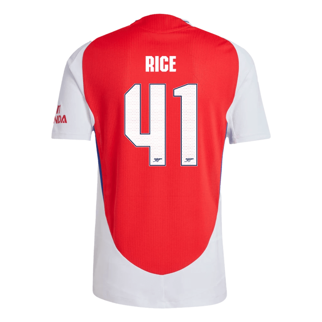 Authentic RICE #41 Arsenal Home Soccer Jersey 2024/25 Red - UCL