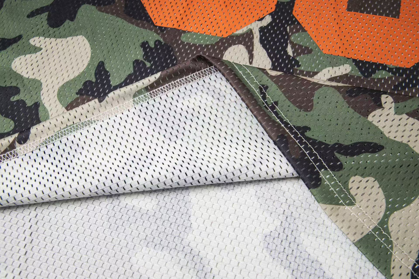 Stussy Camouflage Mesh Athletic Jersey T-Shirt Orange 80