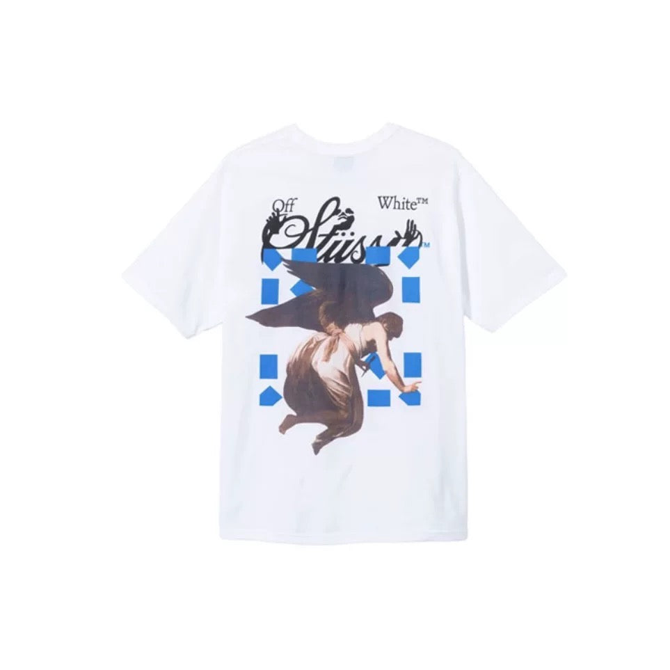 Stussy x Virgil Abloh I Support Young Black Businesses Sphinx Graphic T-Shirt - White