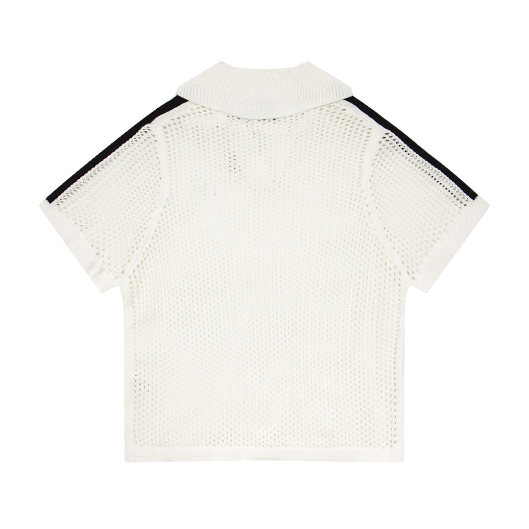 Stüssy Open Knit V-Neck Mesh Polo