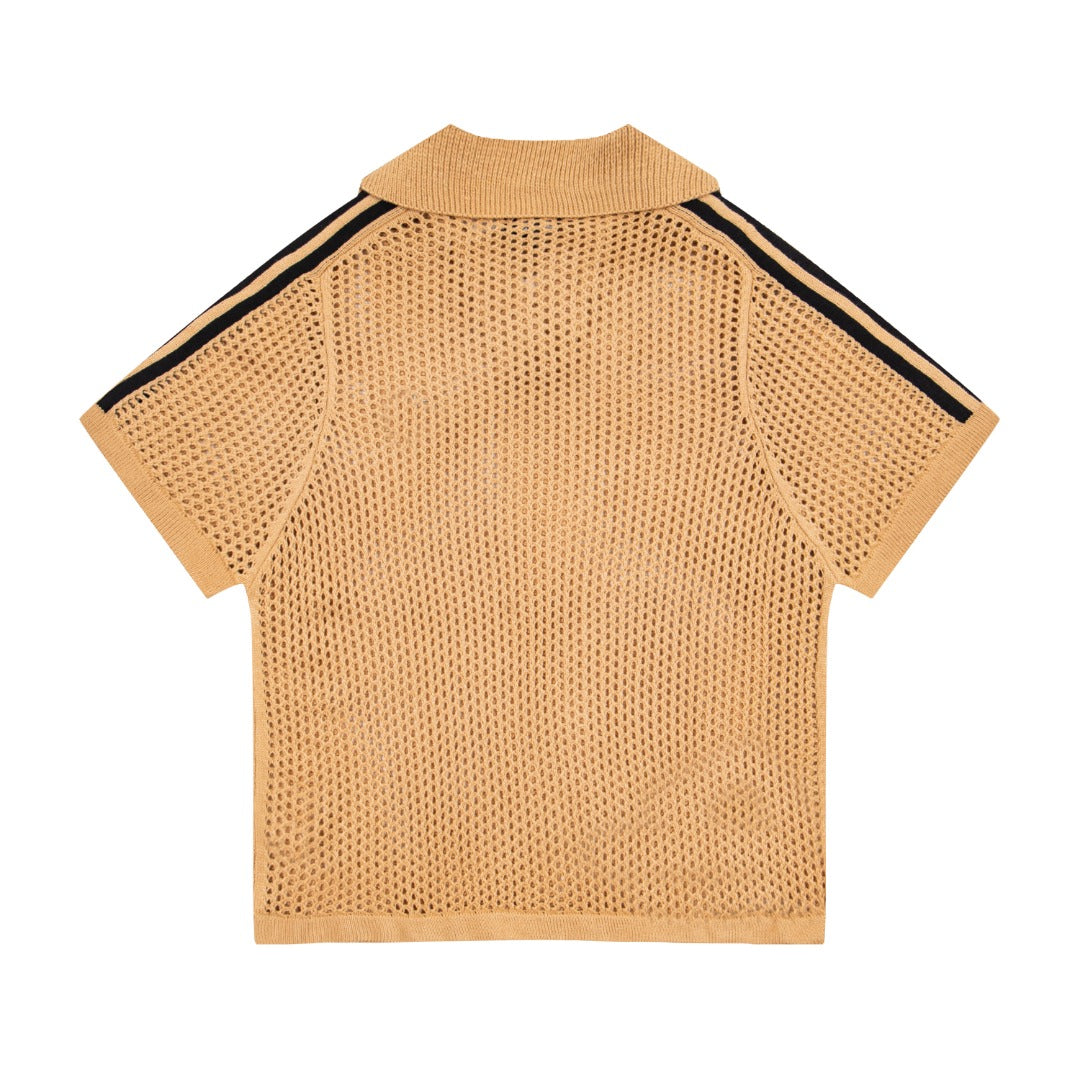 Stüssy Open Knit V-Neck Mesh Polo