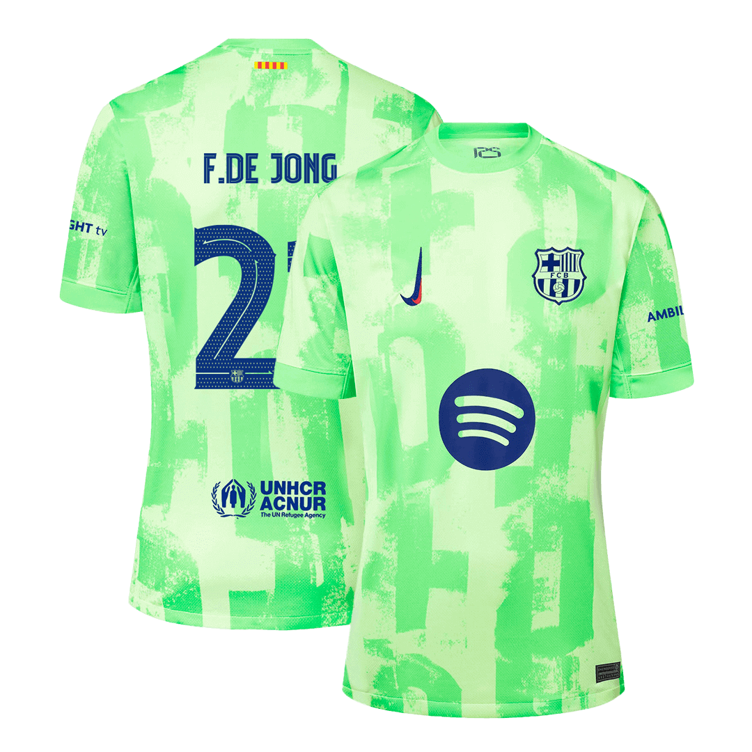 F.DE JONG #21 Barcelona Third Away Soccer Jersey 2024/25 - UCL£¨Spotify Logo Without Text£©