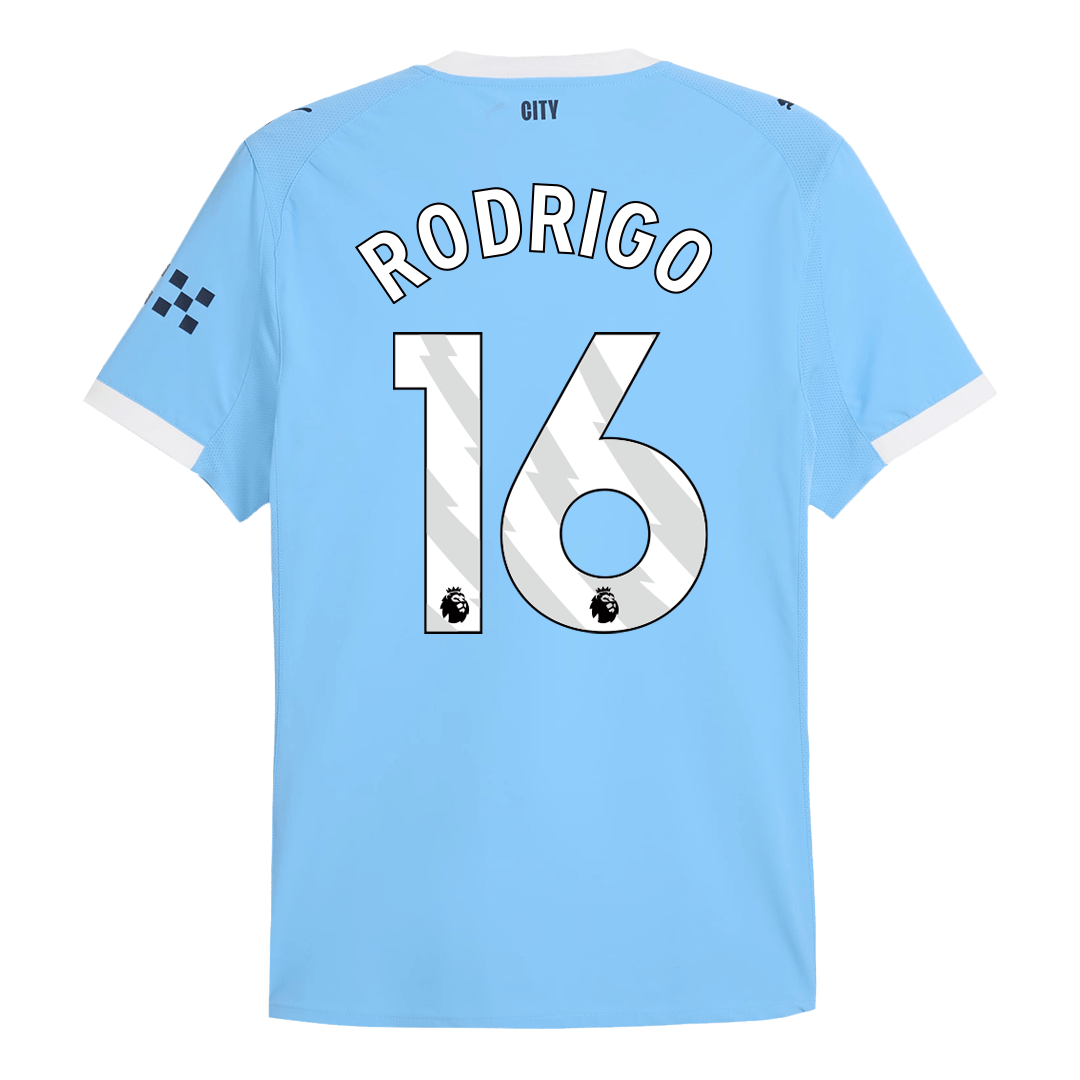 RODRIGO #16 Authentic Manchester City Home Soccer Jersey 2025/26 Blue