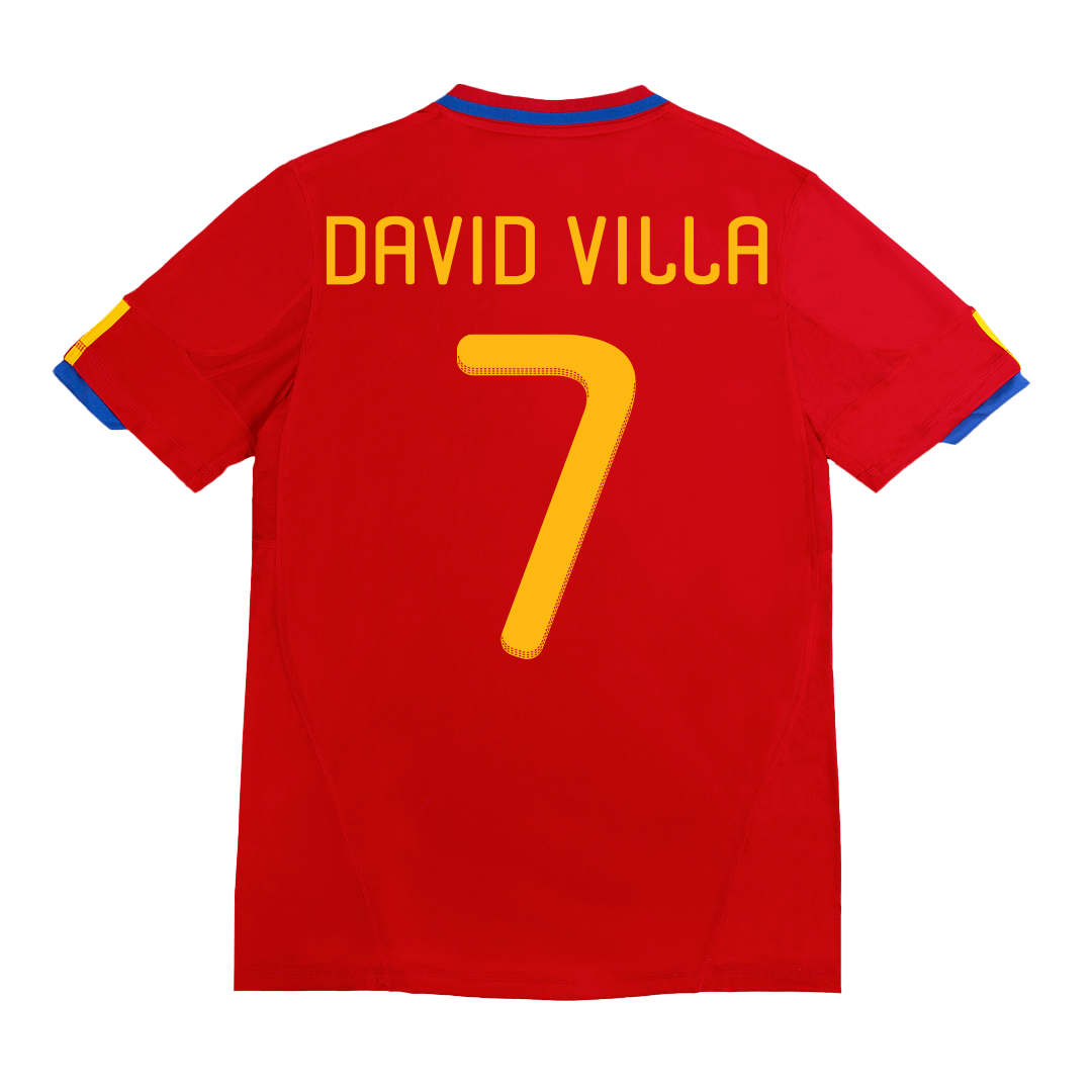 Retro DAVID VILLA #7 2010 Spain Home Soccer Jersey