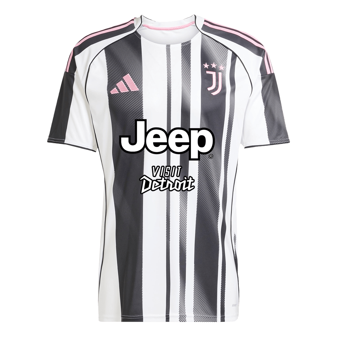 Juventus Jeep x Visit Detroit Sponsor Soccer Jersey Home Custom Men's Shirt 2025/26