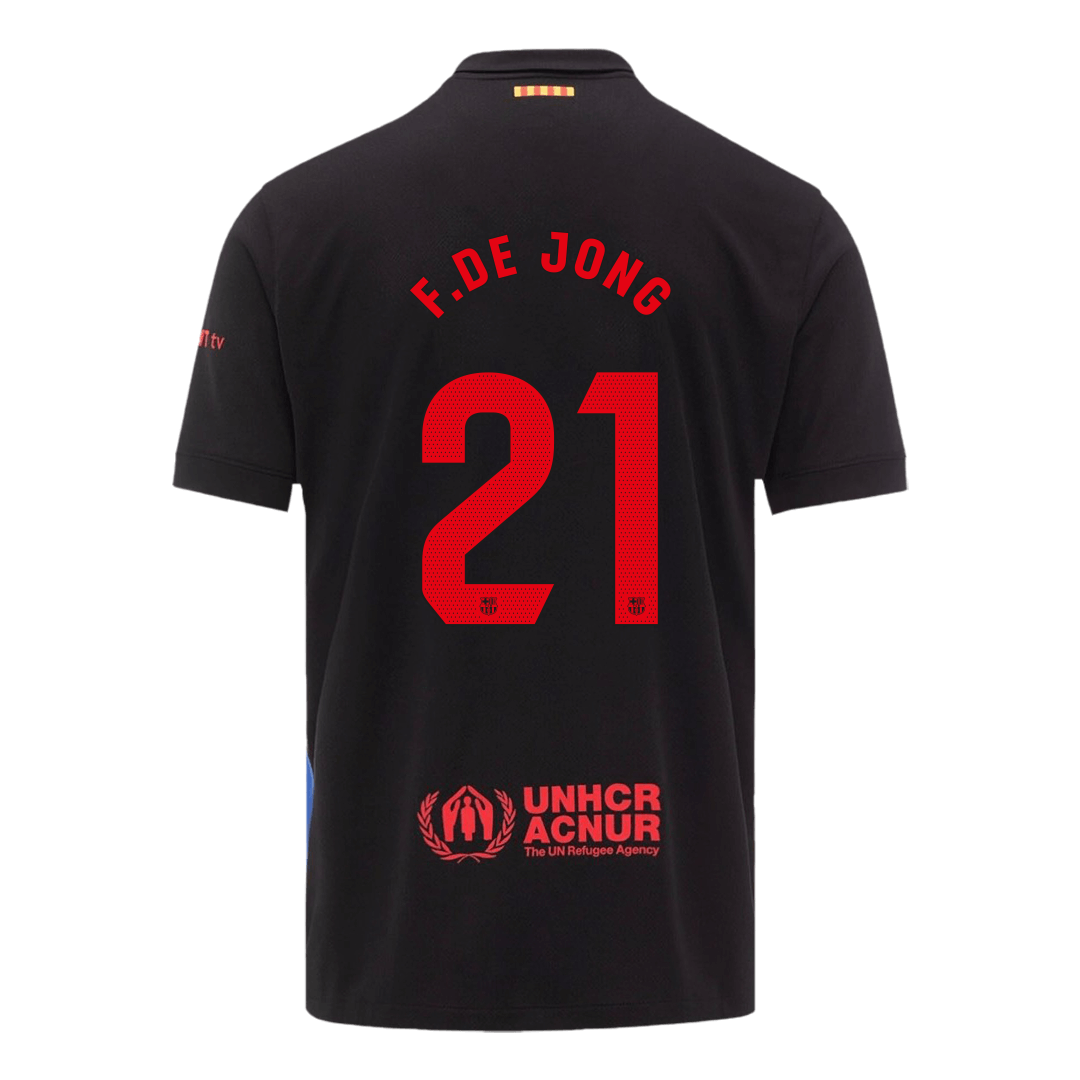 F.DE JONG #21 Barcelona Away Soccer Jersey 2024/25 - Spotify Logo Without Text