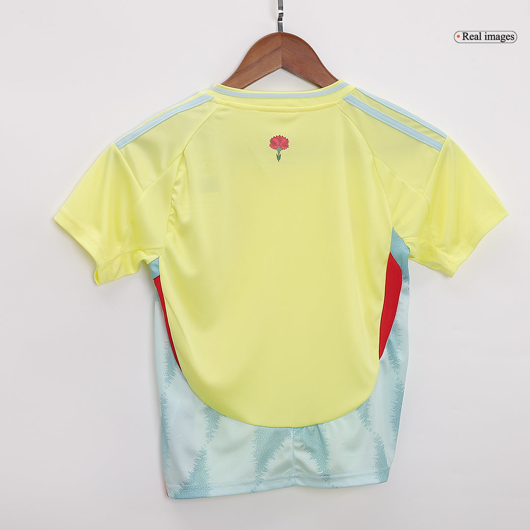 Kid's Spain Away Soccer Jersey Kit(Jersey+Shorts) Euro 2024